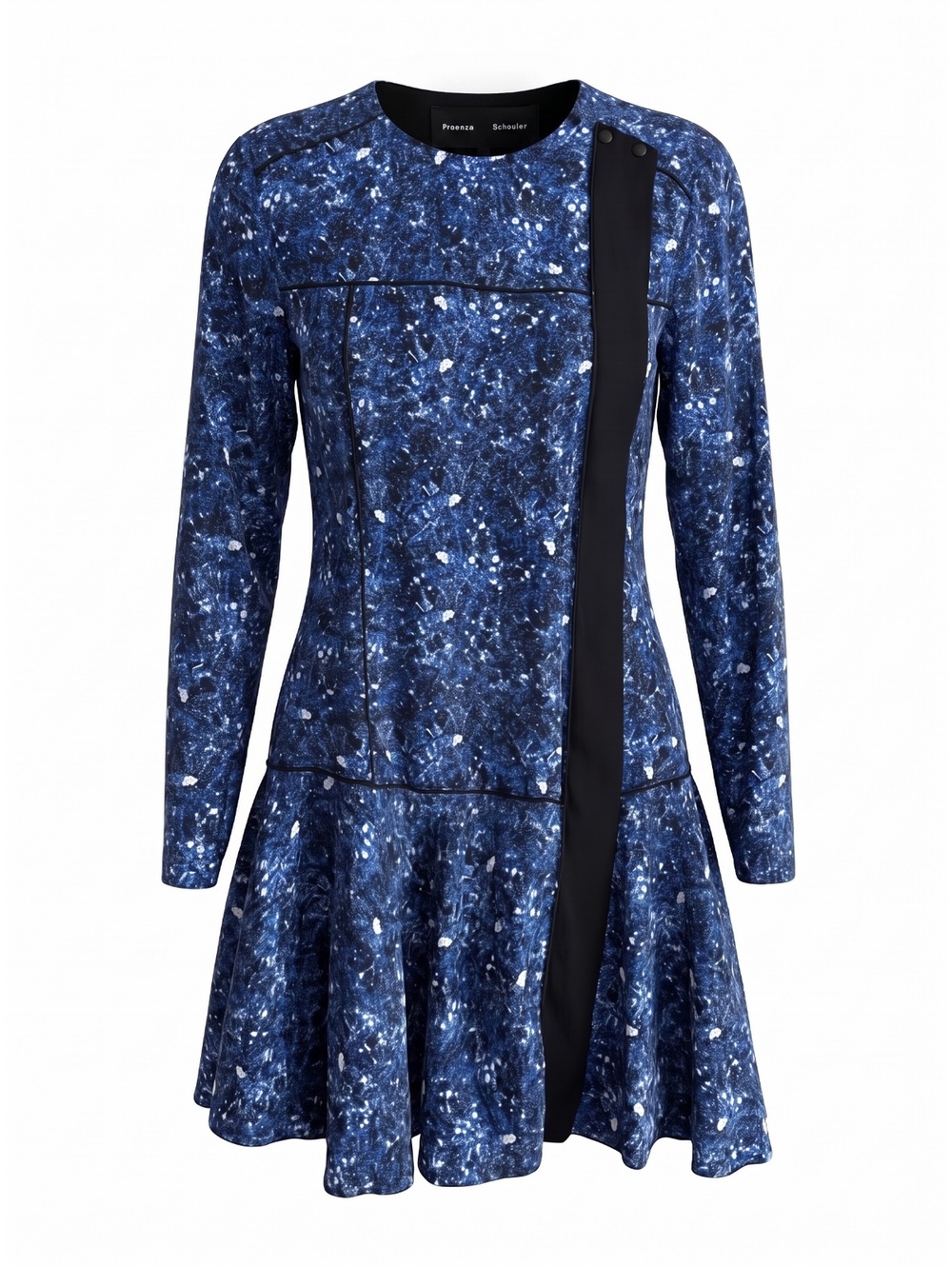 Archival Proenza Schouler 2014 "TV Static" Print Silk Drop Waist Dress 4